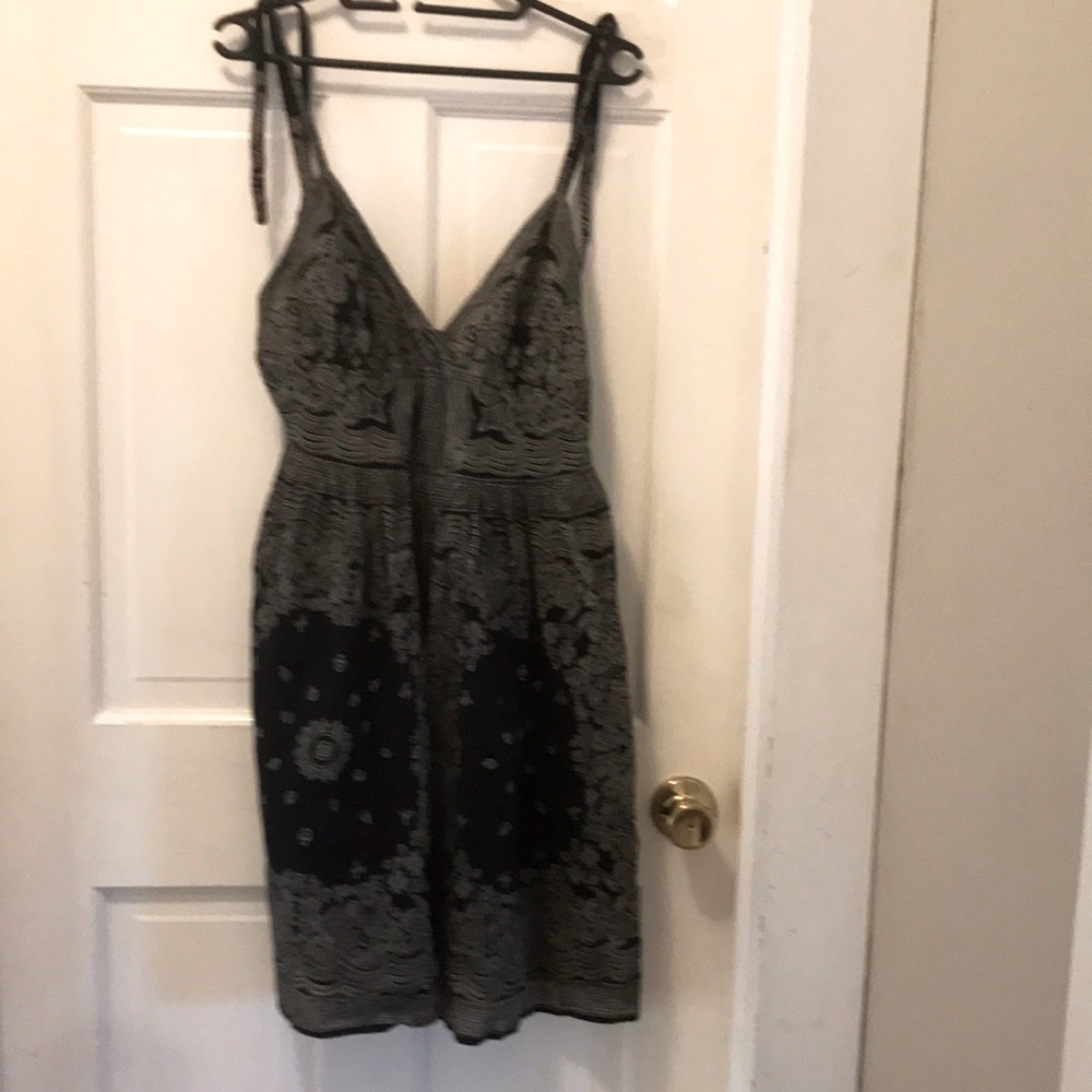 Blue Plate Handkerchief Print Dress